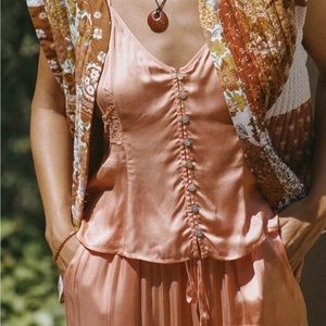 SPELL & the GYPSY COLLECTIVE Boudoir Cami in Coral Gold
